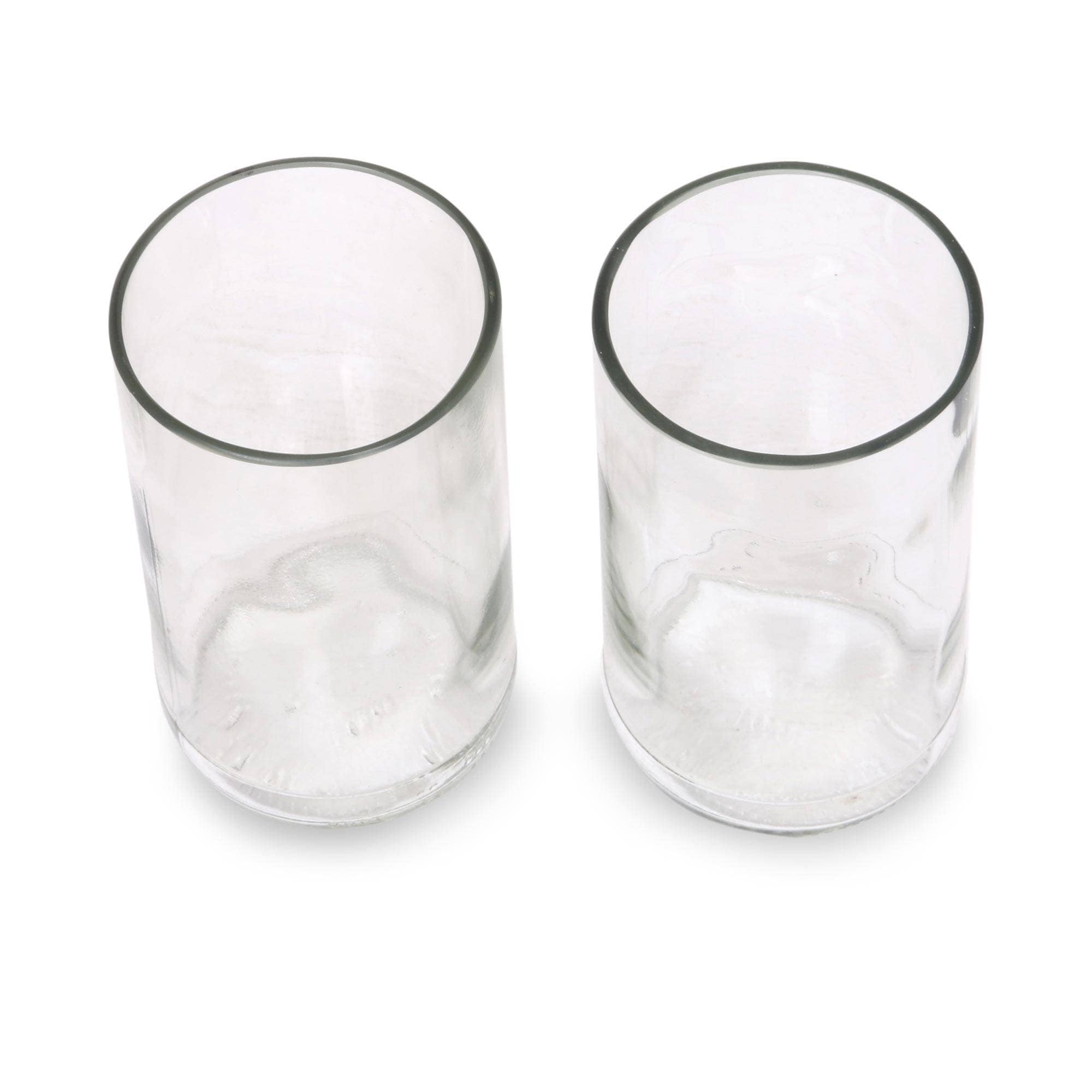 Artisan Crafted Recycled Clear Drinking Glasses (Pair) - Clear Sky