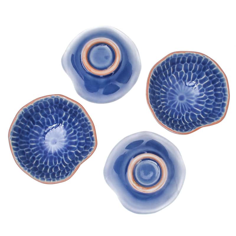 NOVICA Handmade Sunflower Dream Ceramic Appetizer Bowls, Set of 4 (Thailand)