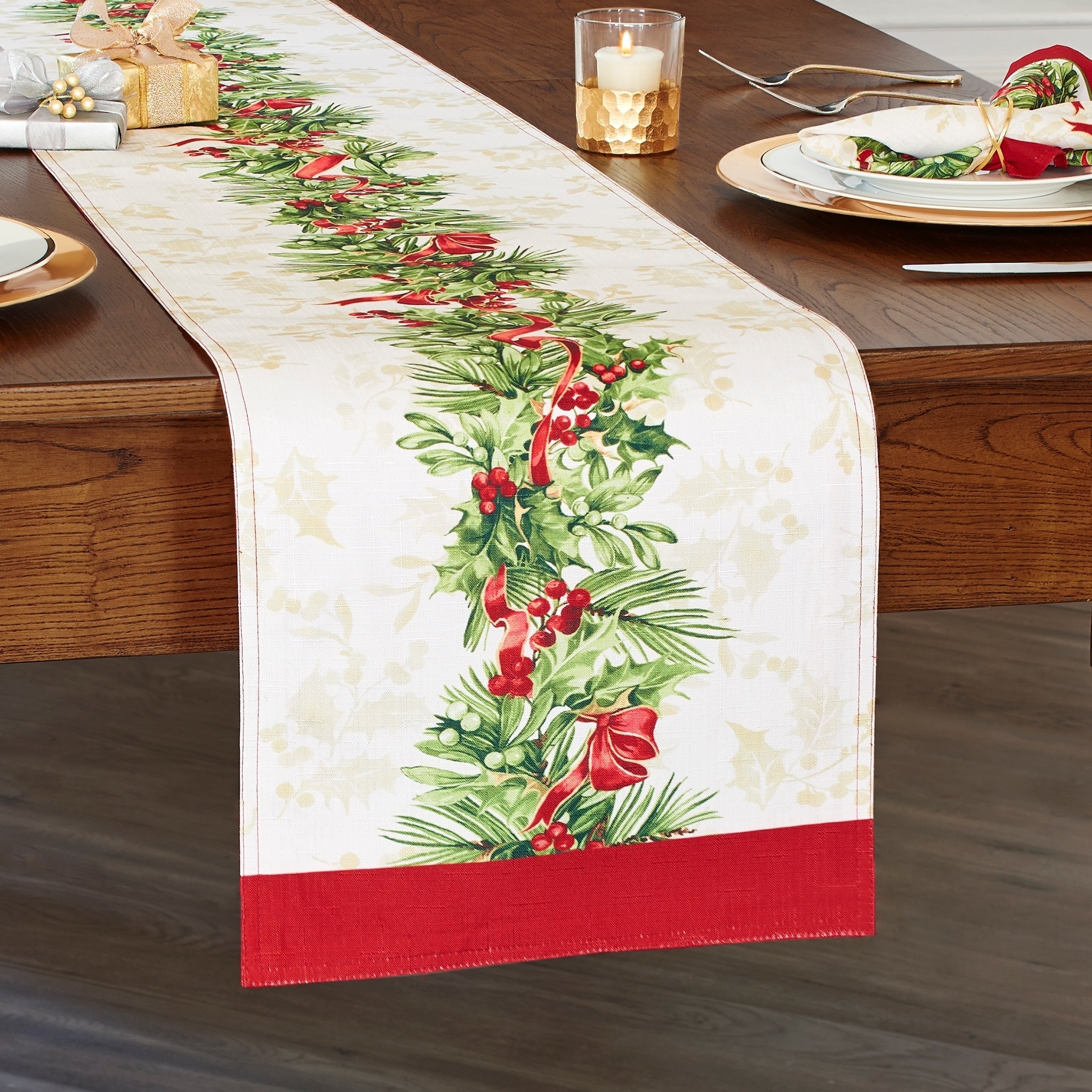 Holly Traditions Holiday Table Runner 