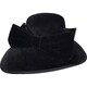 Women's Black Dressy Hat Covered in a Velvet Fabric Church-Wide Brim ...