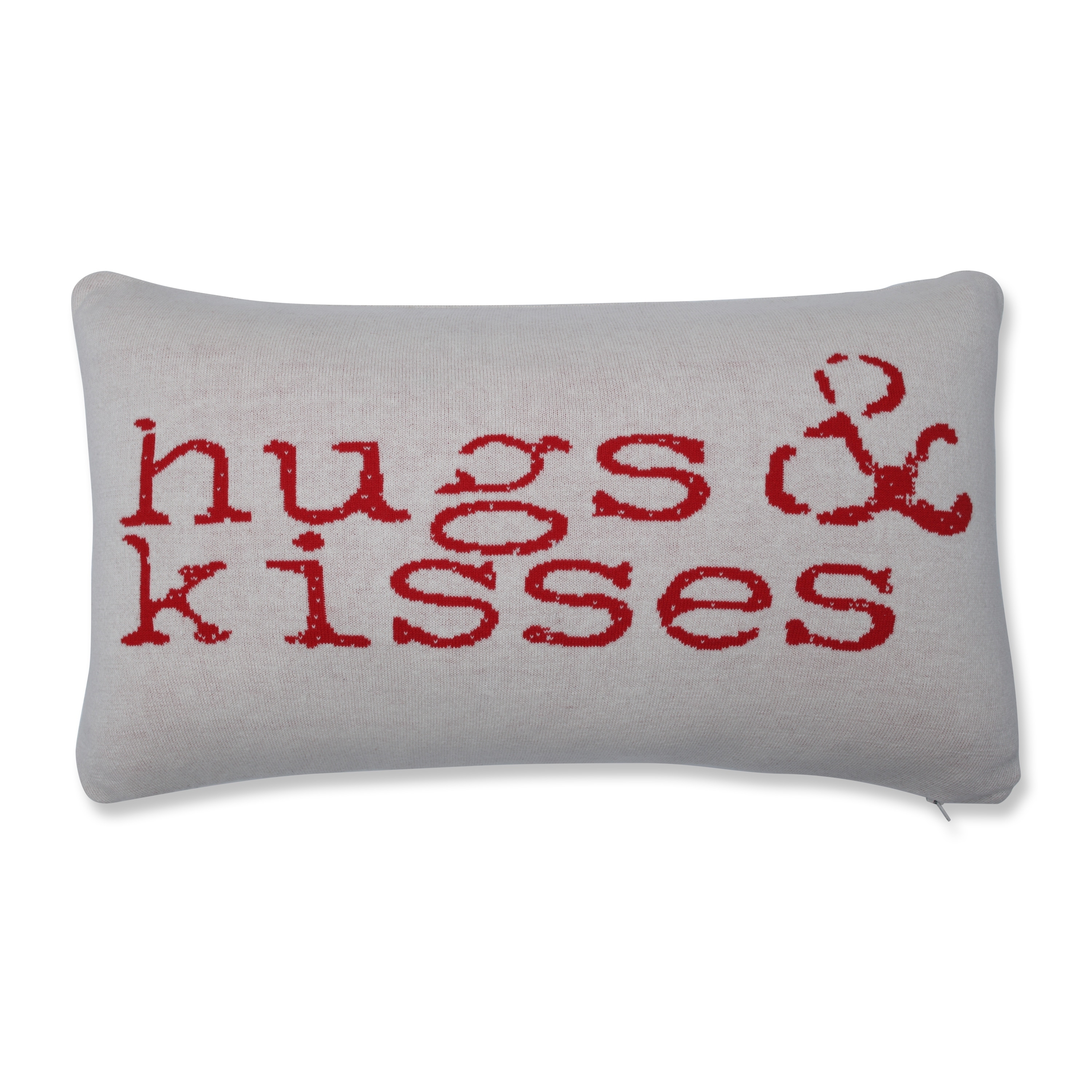 Red Throw Pillow Cases Festive Polylester Linen Kisses Hugs One