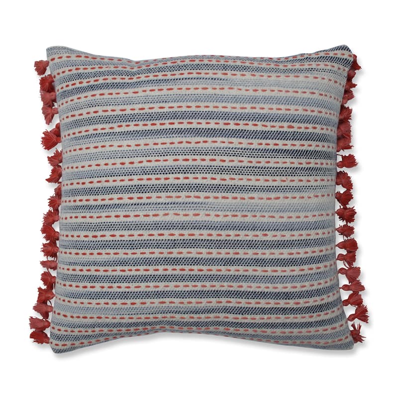 Pillow Perfect Ombre Coastal Stripe 16.5-inch Throw Pillow - Orange/Blue