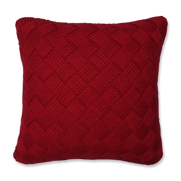 Pillow Perfect Basketweave Red 18inch Throw Pillow