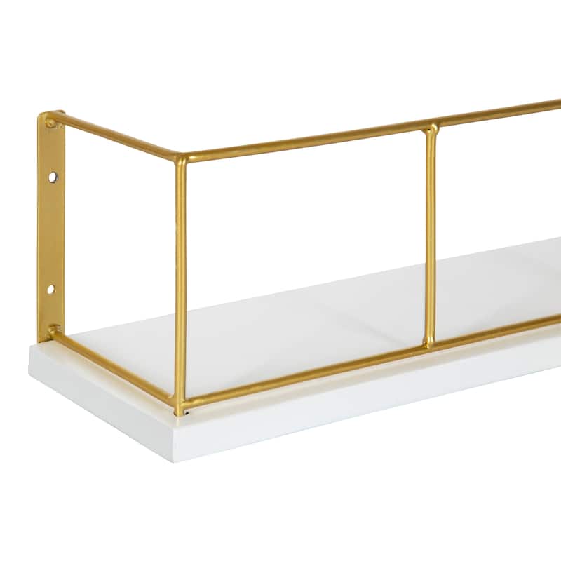 Kate and Laurel Benbrook 18" Wood and Metal Floating Wall Shelves - 2 Piece