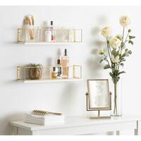 Kate and Laurel  Benbrook 18" Wood and Metal Floating Wall Shelves - 2 Piece