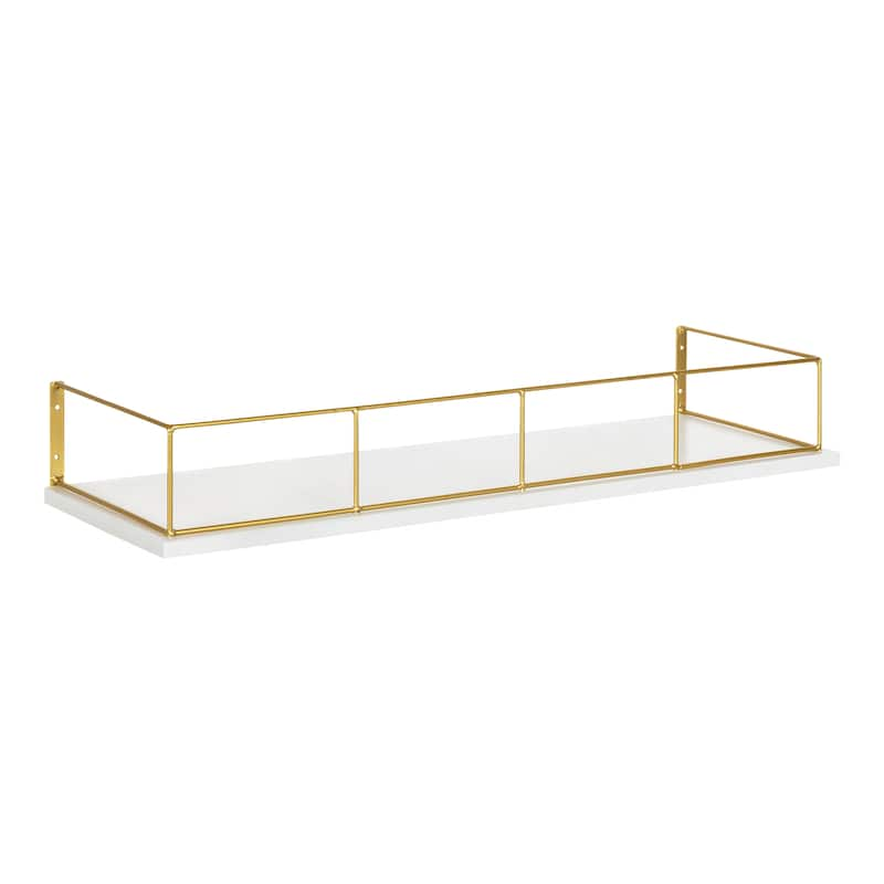 Kate and Laurel Benbrook Modern Shelf - 24x8 - White/Gold