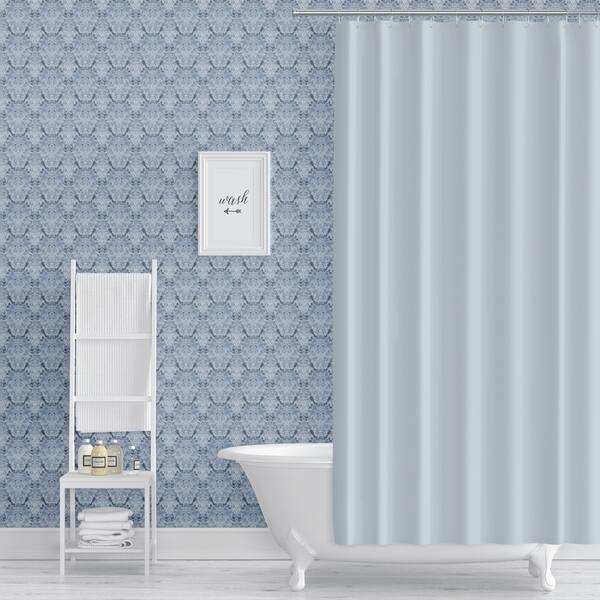 Shop Inkblot Watercolor Damask Light Blue Peel And Stick Wallpaper