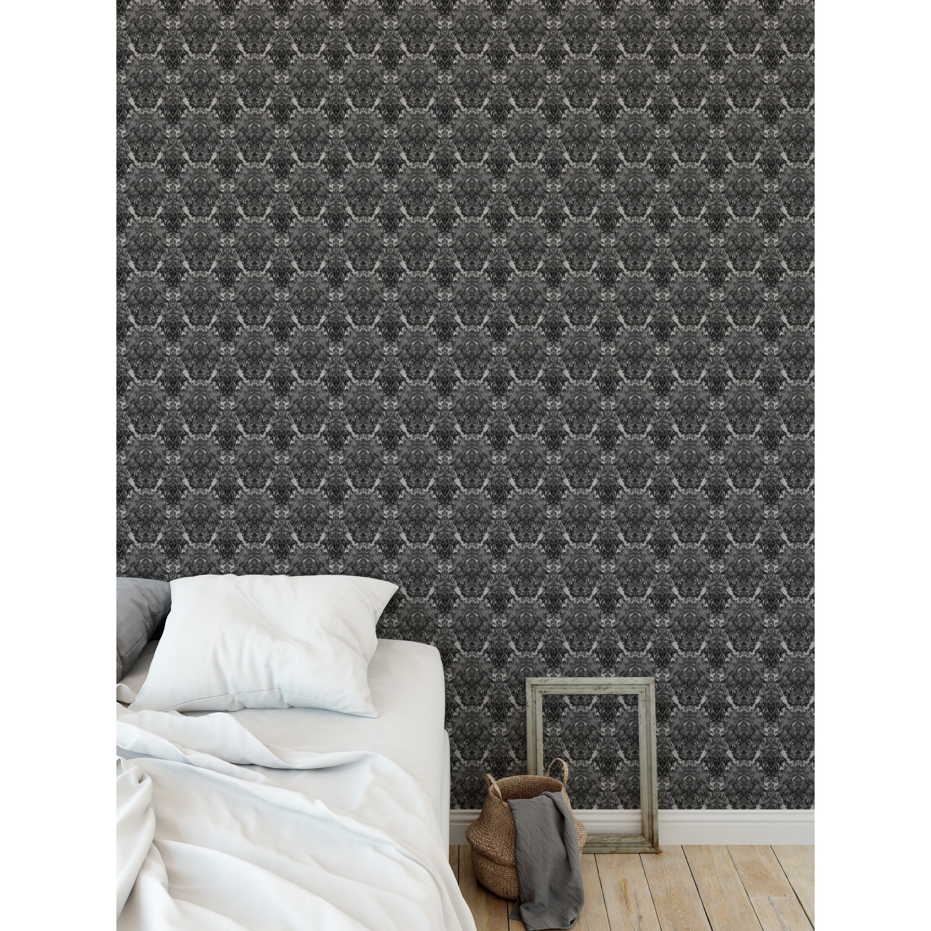 Shop Elle Decor Inkblot Watercolor Damask B W Peel And Stick