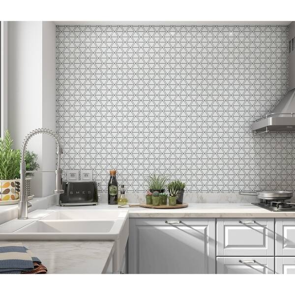 Shop Elle Decor Isosceles Black And White Peel And Stick Wallpaper