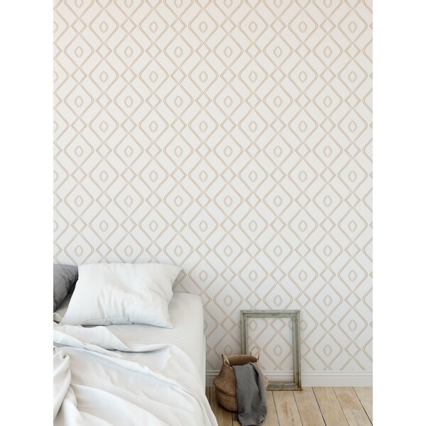 Shop MODERN OGEE TAN Peel and Stick Wallpaper By Kavka Designs - On