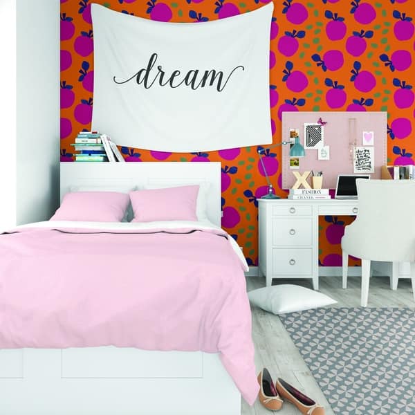 FUCHSIA APPLES Peel and Stick Wallpaper By Kavka Designs Bed Bath