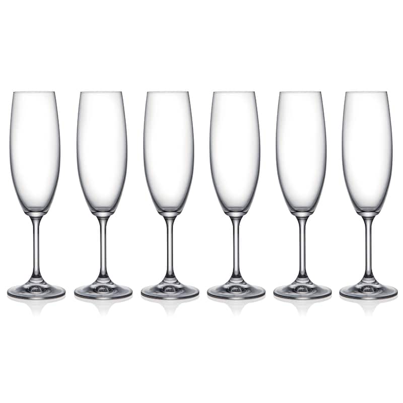 Majestic Gifts Inc. European Set/6 Classic Clear Flute Glass-7.5 oz.