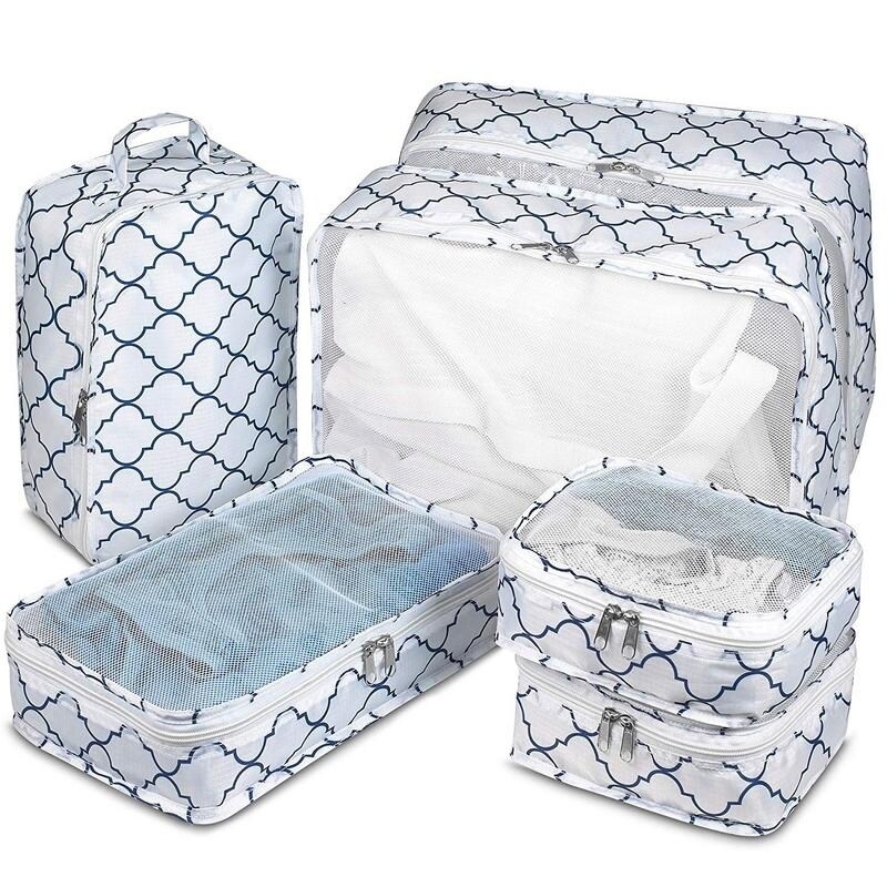 pro packing cubes 6 piece lightweight travel cube set of compression organizers