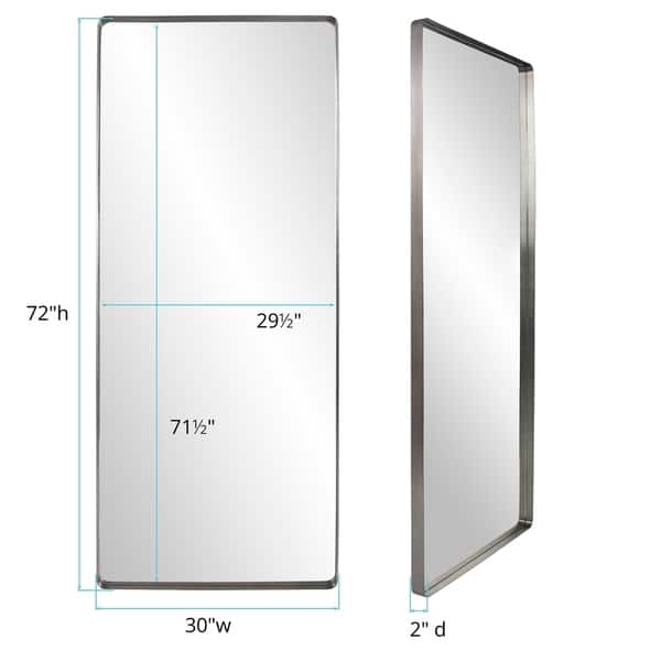 Allan Andrews Silver Framed Full Length Steele Mirror - 30 x 72