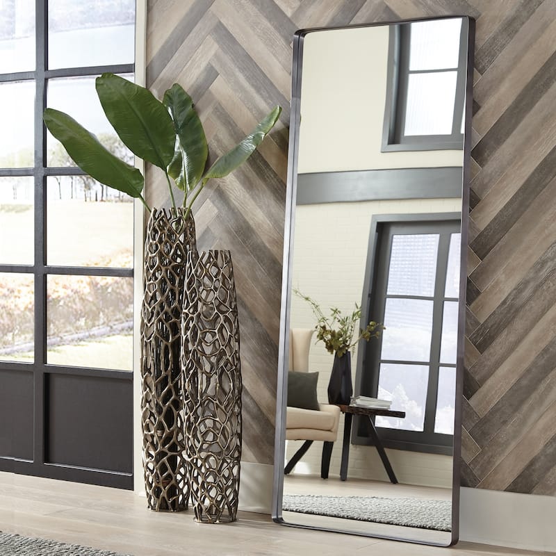Allan Andrews Silver Framed Full Length Steele Mirror - 30 x 72