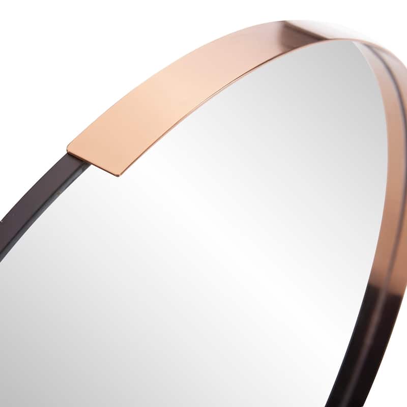 Allan Andrews Framed Rose Gold Round Decorative Dante Wall Mirror