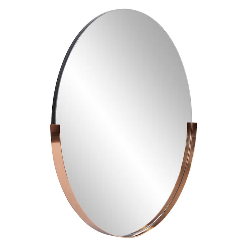 Allan Andrews Framed Rose Gold Round Decorative Dante Wall Mirror