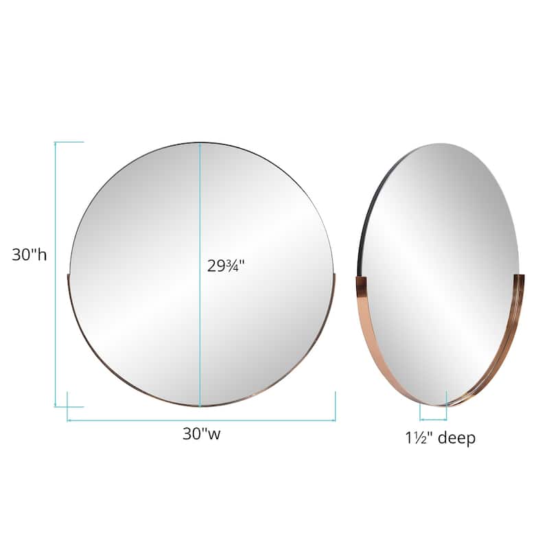 Allan Andrews Framed Rose Gold Round Decorative Dante Wall Mirror