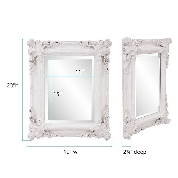 Allan Andrews Edwin White Wood Framed Wall Mirror