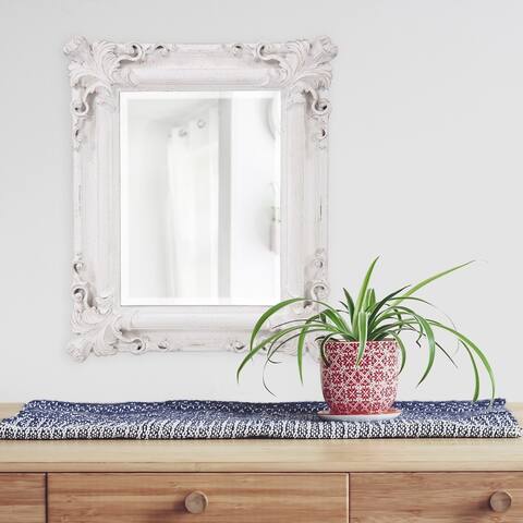 Allan Andrews Edwin Weathered White Wash Accent Mirror