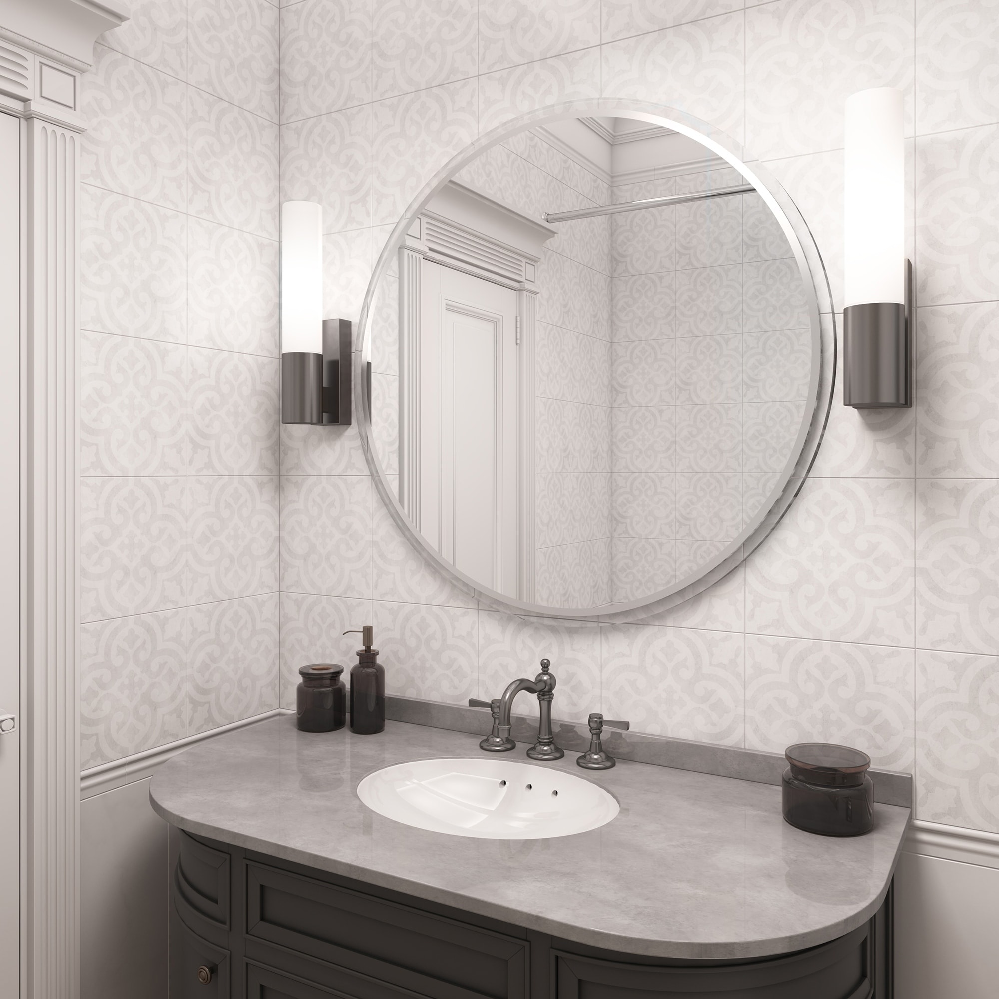 Allan Andrews Clare Round Wall Mirror