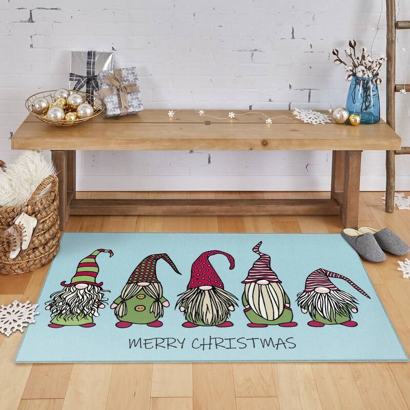 Mohawk Prismatic Christmas Gnomes Area Rug - Light Blue - 2' x 3'4"