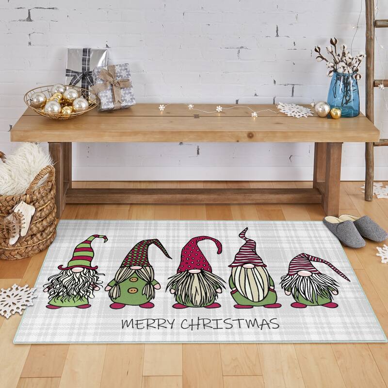 Mohawk Prismatic Christmas Gnomes Area Rug - Grey - 1'6" x 2'6"