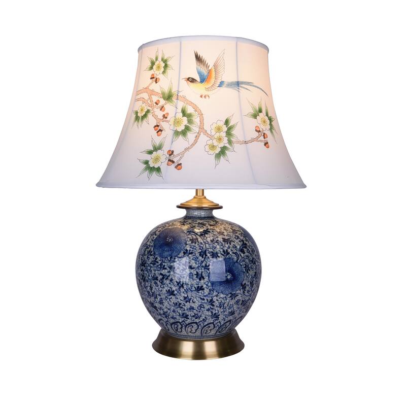 Porcelain Base Table Lamp With Hand Painted