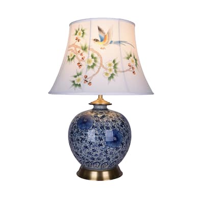 Porcelain Base Table Lamp With Hand Painted