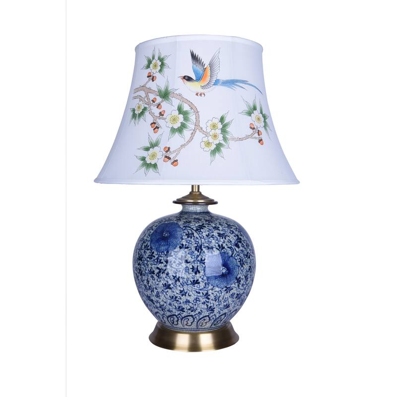Porcelain Base Table Lamp With Hand Painted