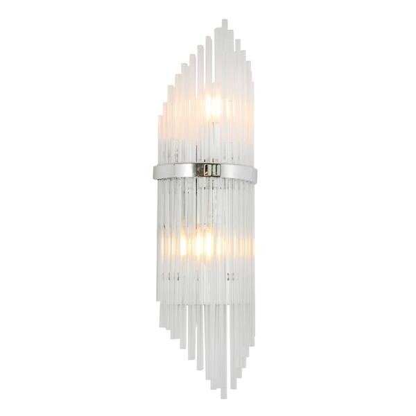 Chrome Metal Frame Wall Sconce with Glass Rods Bed Bath & Beyond