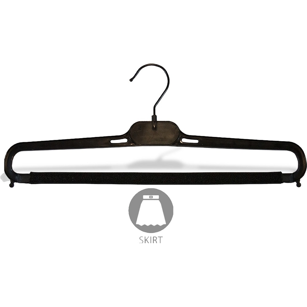 Heavy-Duty Black Plastic Coat Hanger with Locking Pant Bar, Box of 100 1/2  Inch Thick Countoured Hangers with Chrome Hook - On Sale - Bed Bath &  Beyond - 17806556