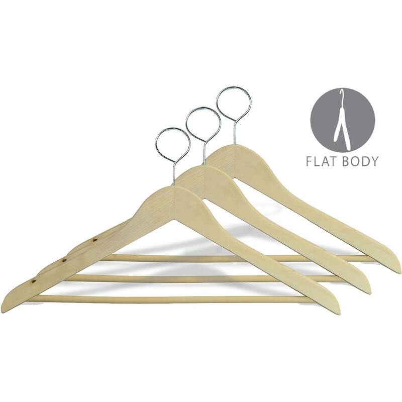 Wooden Closed Loop Security Hangers for Hotels and Hospitality, High Quality Anti-Theft Security Hangers
