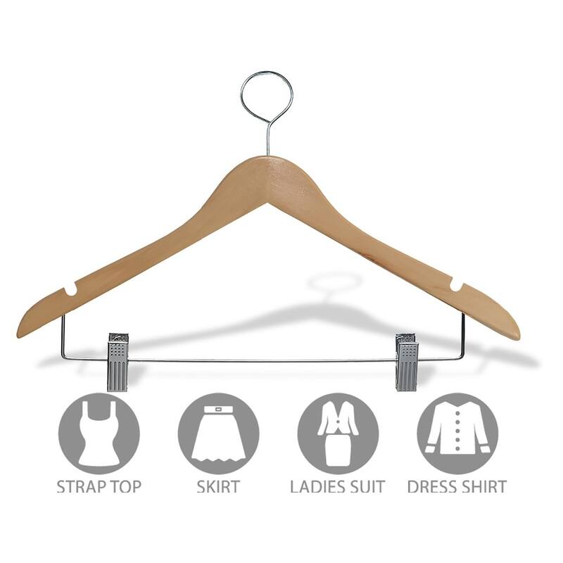 Wooden Closed Loop Security Hangers for Hotels and Hospitality, High Quality Anti-Theft Security Hangers