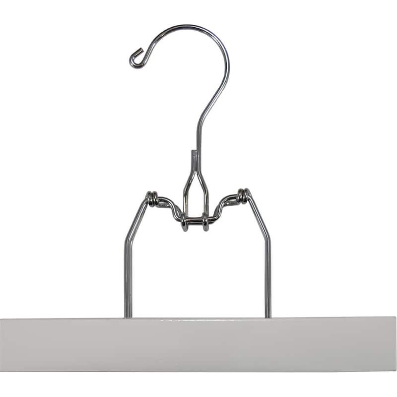 Wooden Clamp Hanger With Felt Lining And Rugged Metal Snap Lock