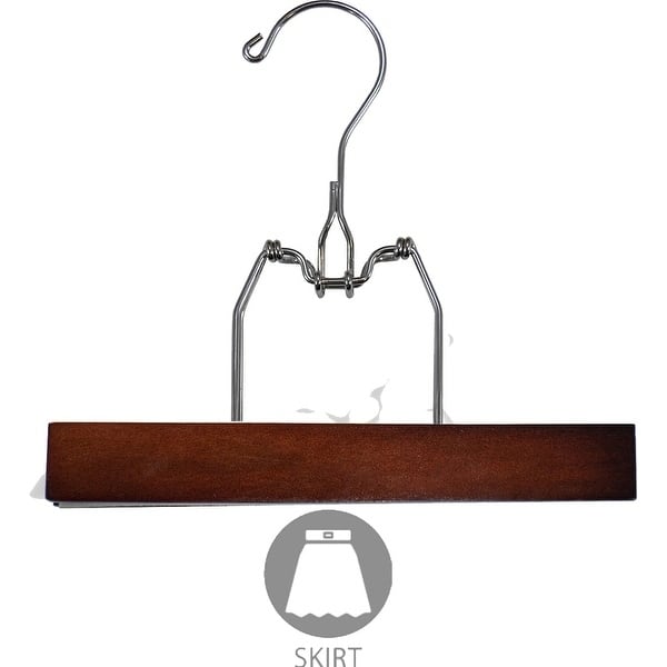 Wooden Clamp Hanger With Felt Lining And Rugged Metal Snap Lock