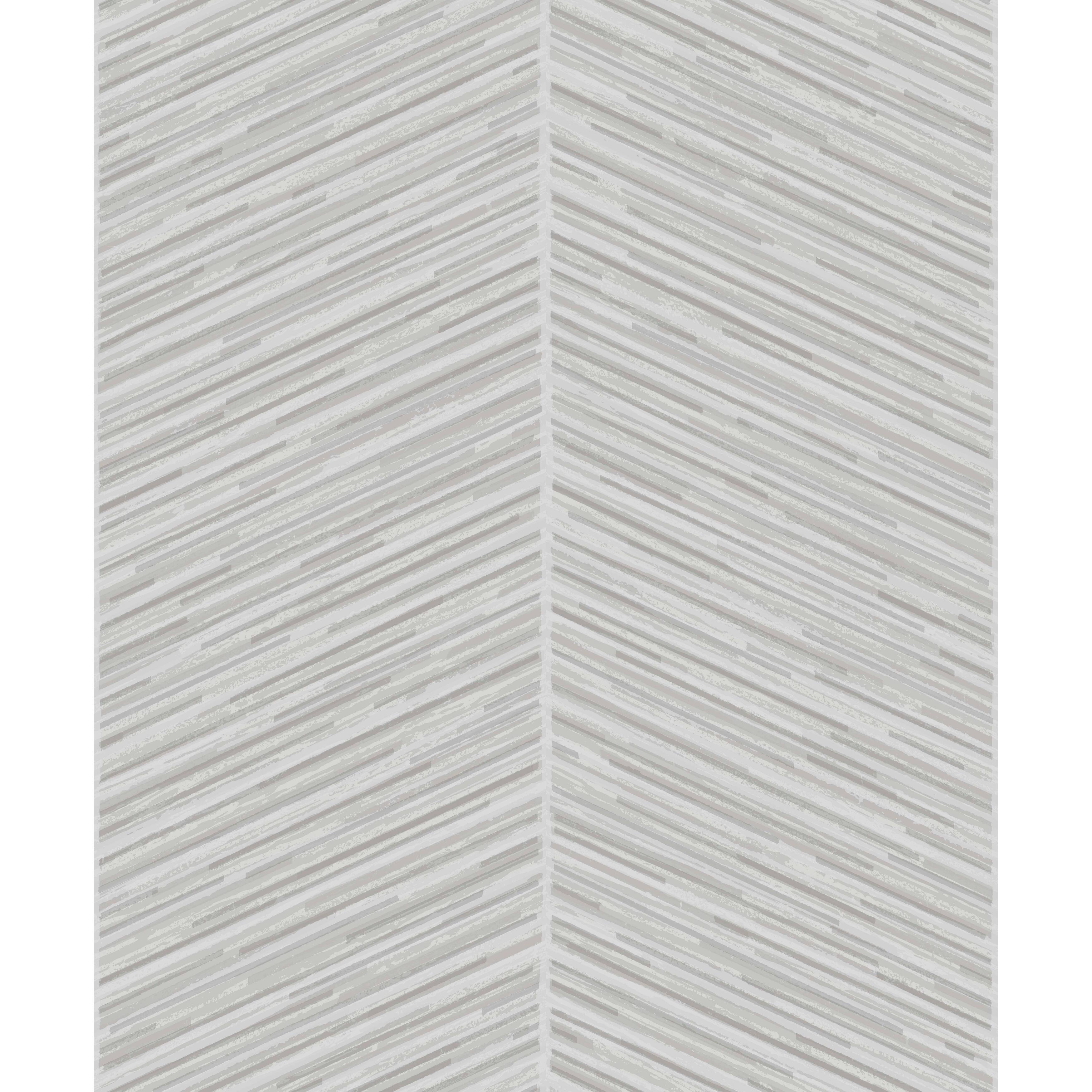 Cambridge Herringbone Stripe Metallic Wallpaper 32.81' x 20.5' Bed