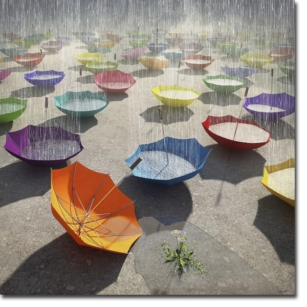 Downpour by Cynthia Decker Gallery Wrapped Canvas Giclee Art (30 in x 30 in )