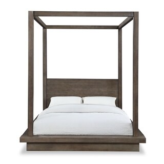 Carnegie Queen-size Canopy Bed in Dark Pine