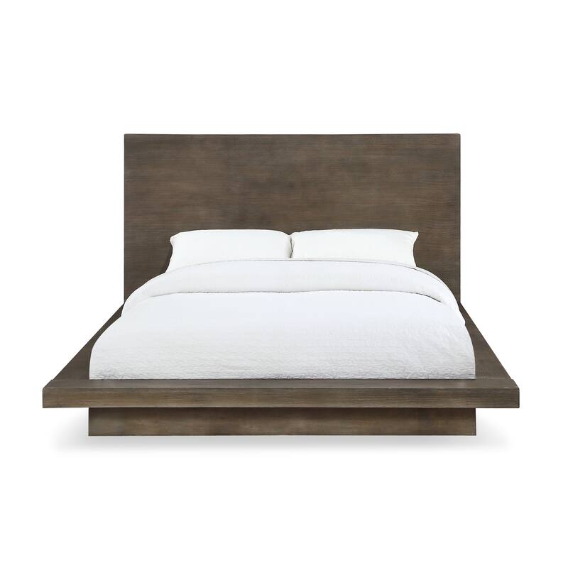 Carbon Loft Carnegie California King-size Panel Bed in Dark Pine