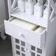 Bathroom Floor Storage Cabinet Shelf with Drawer Double Door White - Thumbnail 5
