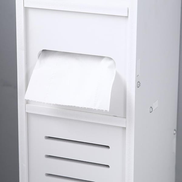 white towel storage