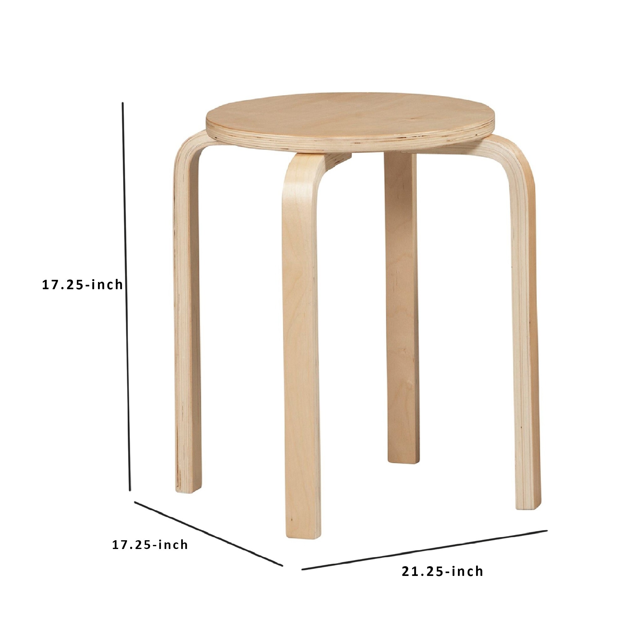 Shop Round Wooden Stackable Stool With Straight Legs Set Of 4 Beige On Sale Overstock 29347624