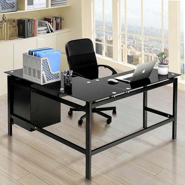 Shop Superday Home Office L Shaped Desk W Drawers On Sale
