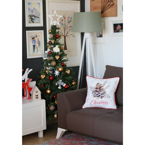 Shop Merry Christmas Pine Cone Throw Pillow Cover Christmas Gift