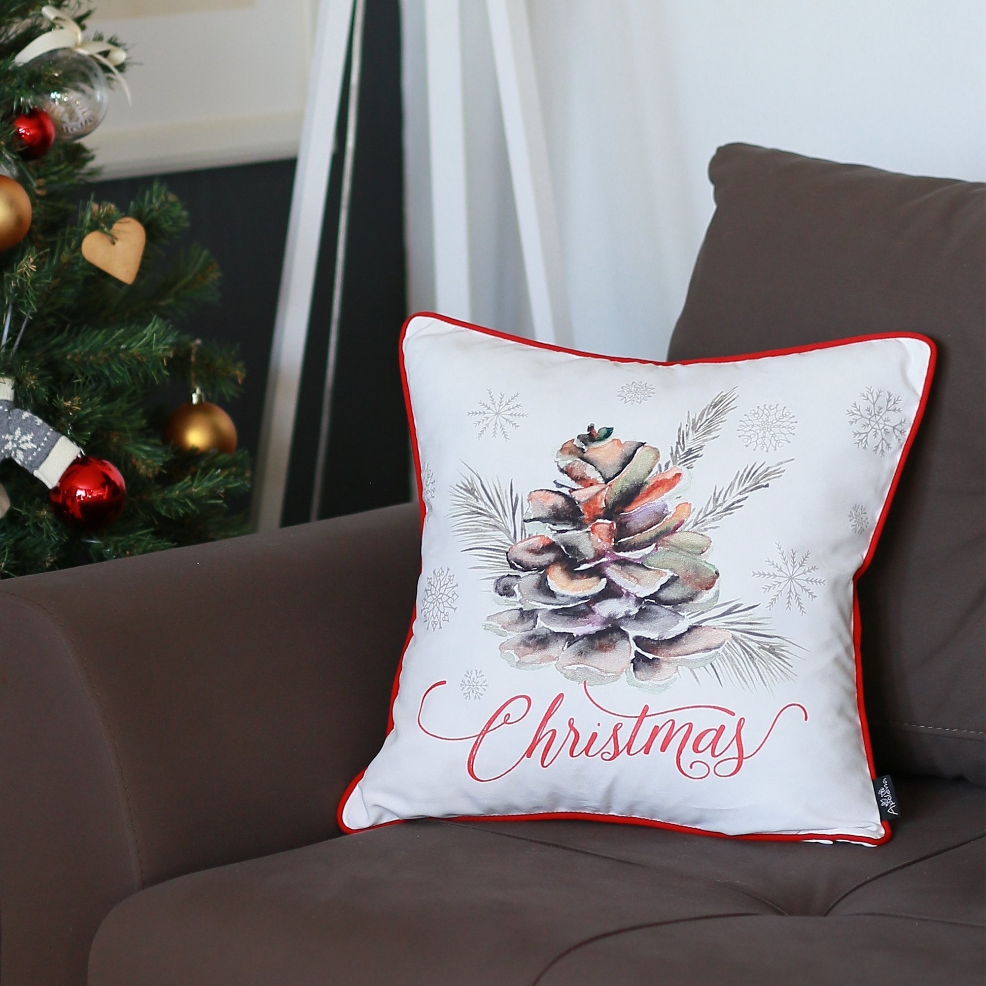Shop Merry Christmas Pine Cone Throw Pillow Cover Christmas Gift