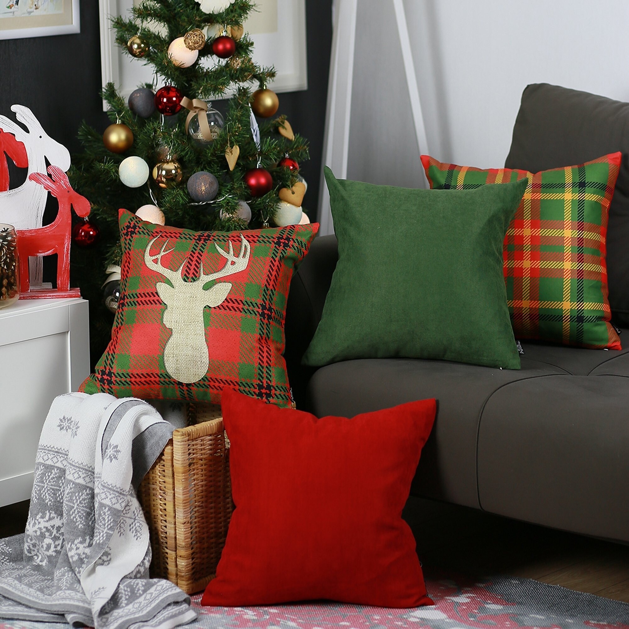 christmas throw pillow set