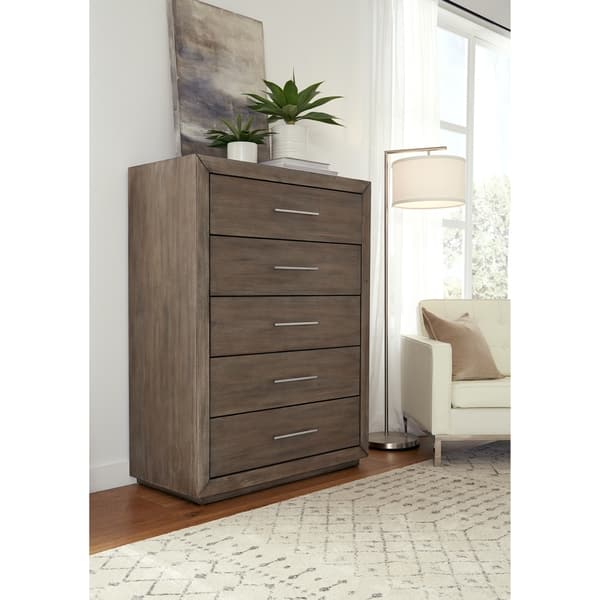 Shop Melbourne Five Drawer Chest In Dark Pine Free Shipping