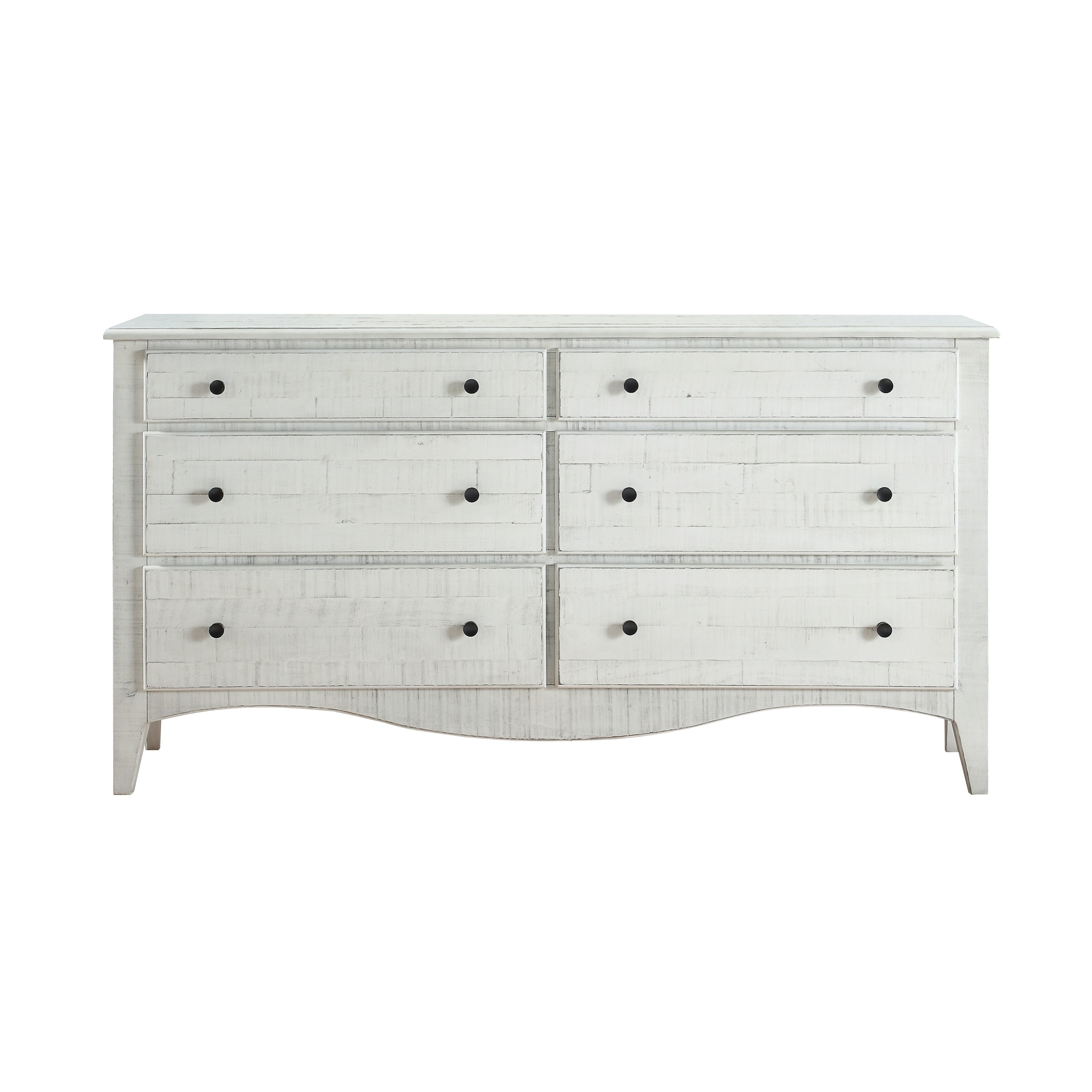 Ella Solid Wood Six Drawer Dresser In White Wash Overstock 29349801