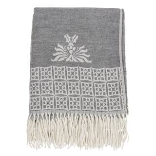 Fringed Throw With Medallion Design